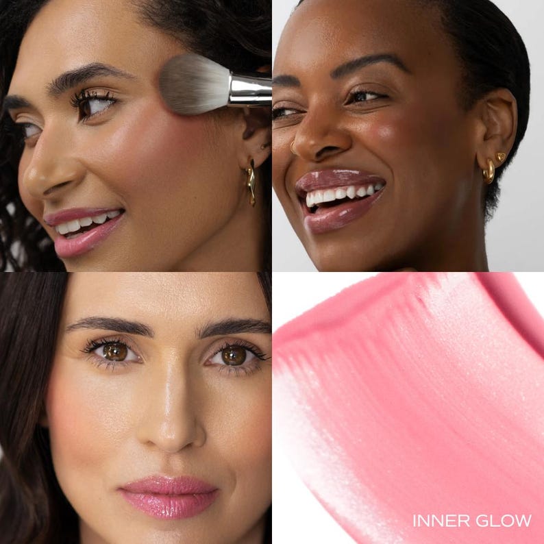 Set de brillo labial y colorete líquido Sonela Dewy, paquete de maquillaje Radiant Glow imagen 9
