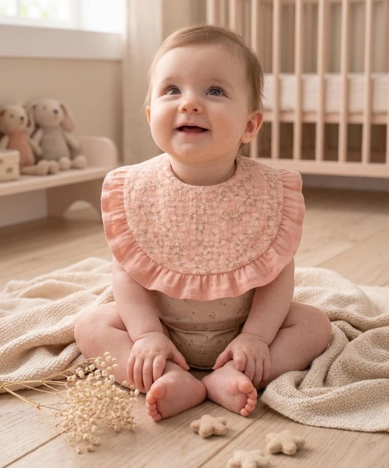 Ruffled Baby Bib Sewing Pattern PDF | Baby Bib Pattern | Easy Beginner ...