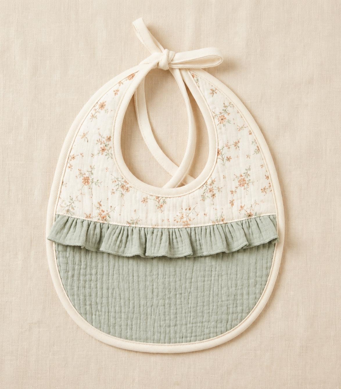 Tie Back Baby Bib Sewing Pattern PDF, Ruffle Bib Pattern, Round Baby ...