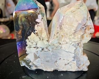 3.19LB Hand polished natural electroplated sphalerite multi pointed column polishing（1.45kg）