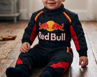 Traje de karting F1 para bebés y niños pequeños - Regalo de cumpleaños de carreras para niños de 1 a 7 años