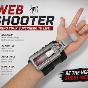 Web Shooter V2 STL-filer | Skruvlösa 3D-utskriftsfiler | Cosplay-rekvisita för handledsmontering | 3D-utskriftsfiler | Digital nedladdning