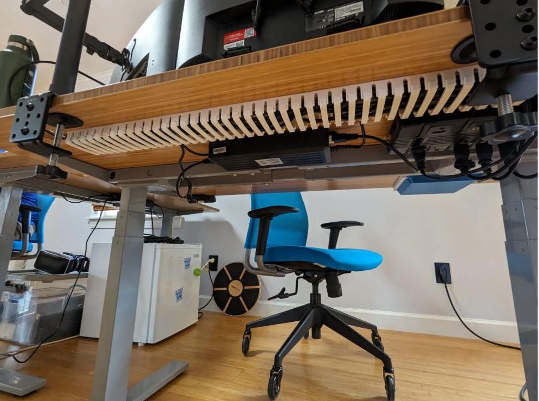 3D Printed Under Desk Cable Management Tray | Standing Desk Cable ...