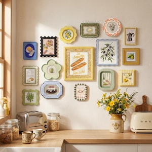 Vintage French Country Framed Wall Frames, Farmhouse Kitchen Decor, Mix & Match Gallery Wall Frames, Single Frame or Gallery Set