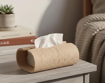 Porta fazzoletti cilindrico in sughero / Porta fazzoletti moderno e naturale / Coprifazzoletti minimalista per l'arredamento di casa
