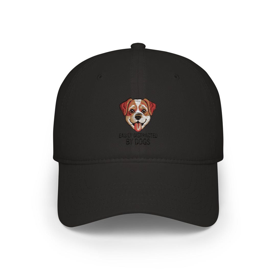 Easily Distracted by Dogs Cap | Dog Face Embroidered Baseball Cap - Etsy