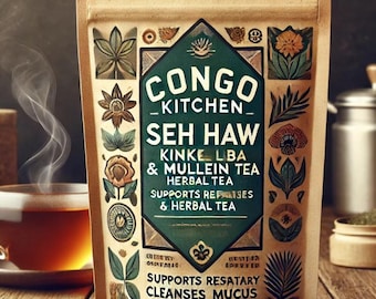 Té desintoxicante de gordolobo tropical y kinkeliba para aumentar la energía y limpiar los pulmones. Hierbas totalmente naturales. Sin químicos.