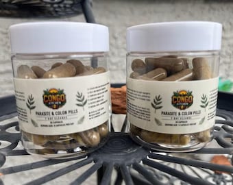 Pastillas naturales para la limpieza de colon y parásitos: Desintoxicación con hierbas tropicales: nuez negra, clavo de olor y ajenjo.