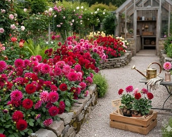 Dahlia Watermelon Mix – 12 Tuber Clumps, Easy to Grow, Summer–Fall Blooms