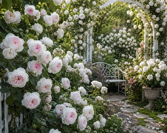 Earth Angel Rose Plant 1.5 Gal | Fragrant Blush Pink Floribunda Rose, Own Root Live