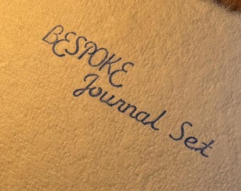 BESPOKE Handmade Journal Set – Notebook, Feather Quill Pen, Crystal, Seaglass and Beeswax Taper by Chapter and Feather