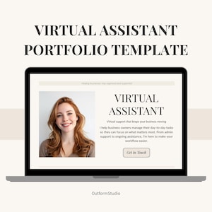Virtual Assistant Canva Portfolio Template | Modern VA Portfolio Design | Service Provider Landing Page | Editable 5 Page Site