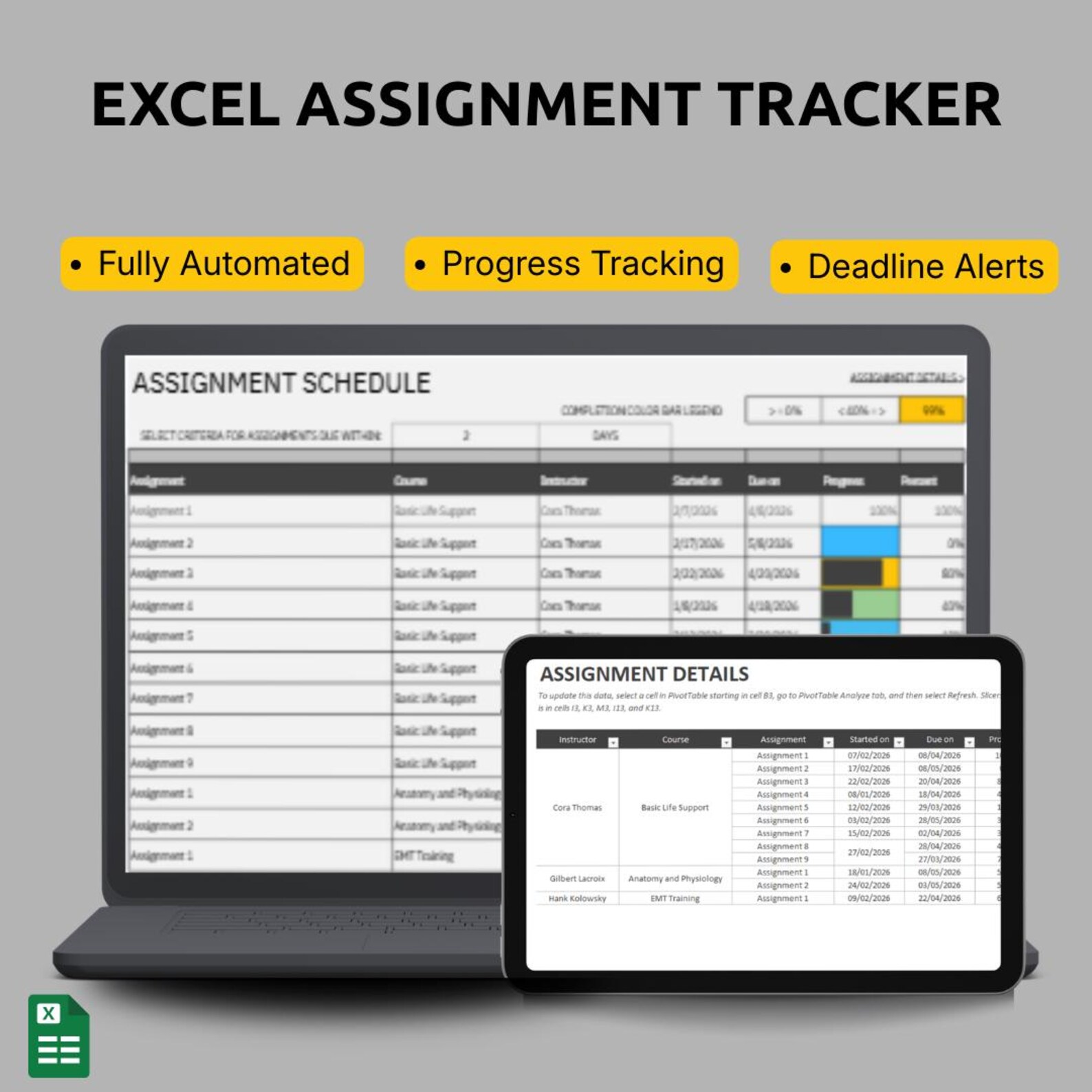 Assignment Tracker Student Planner Academic Template College Planner ...