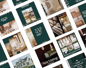 Instagram-sjablonen, groene vastgoedsjabloon, groene Instagram, esthetische Instagram-sjablonen, Instagram-sjablonen, Instagram-sjablonen