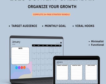 Calendário de Conteúdo 2026 | Pacote de Estratégia Minimalista para Mídias Sociais