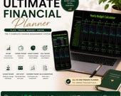Ultimate Financial Planner Google Sheets | Yearly Budget Calculator, Personal Finance Dashboard, Excel Budget Template