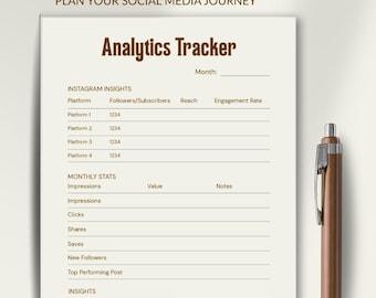 Planejador de Mídias Sociais | Calendário de Conteúdo Editável e Rastreador de Estratégia