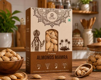 Mamra Amandelen | Hele Natuurlijke Amandelen | Rauwe Knapperige Noten om te Snacken, Bakken & Koken | Vers Gedroogd Fruit | Divika Organics