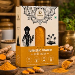 Açafrão em pó moído | Especiaria dourada para caril, leite dourado e smoothies (cultivado naturalmente)