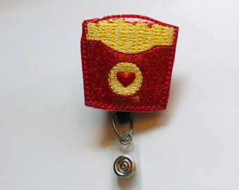 French fry badge reel add on