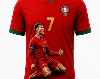 Camiseta de Cristiano Ronaldo - Camiseta de fútbol - Regalo deportivo - Regalo para él o ella - Cumpleaños, Navidad, Aniversario