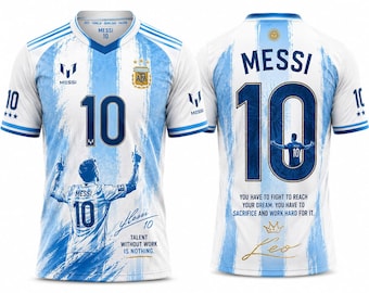 Messi 10 t-shirt- Football Shirt- Sports Gift- Present for him or her- Birthday, Christmas, Anniversary