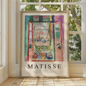Ventana abierta de Matisse, 1905 / Lámina de arte fauvista / Póster de velero colorido / Pared de galería