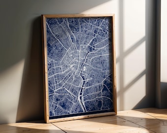 Seoul South Korea Street Map Print | Minimalist Blue Navy Wall Art
