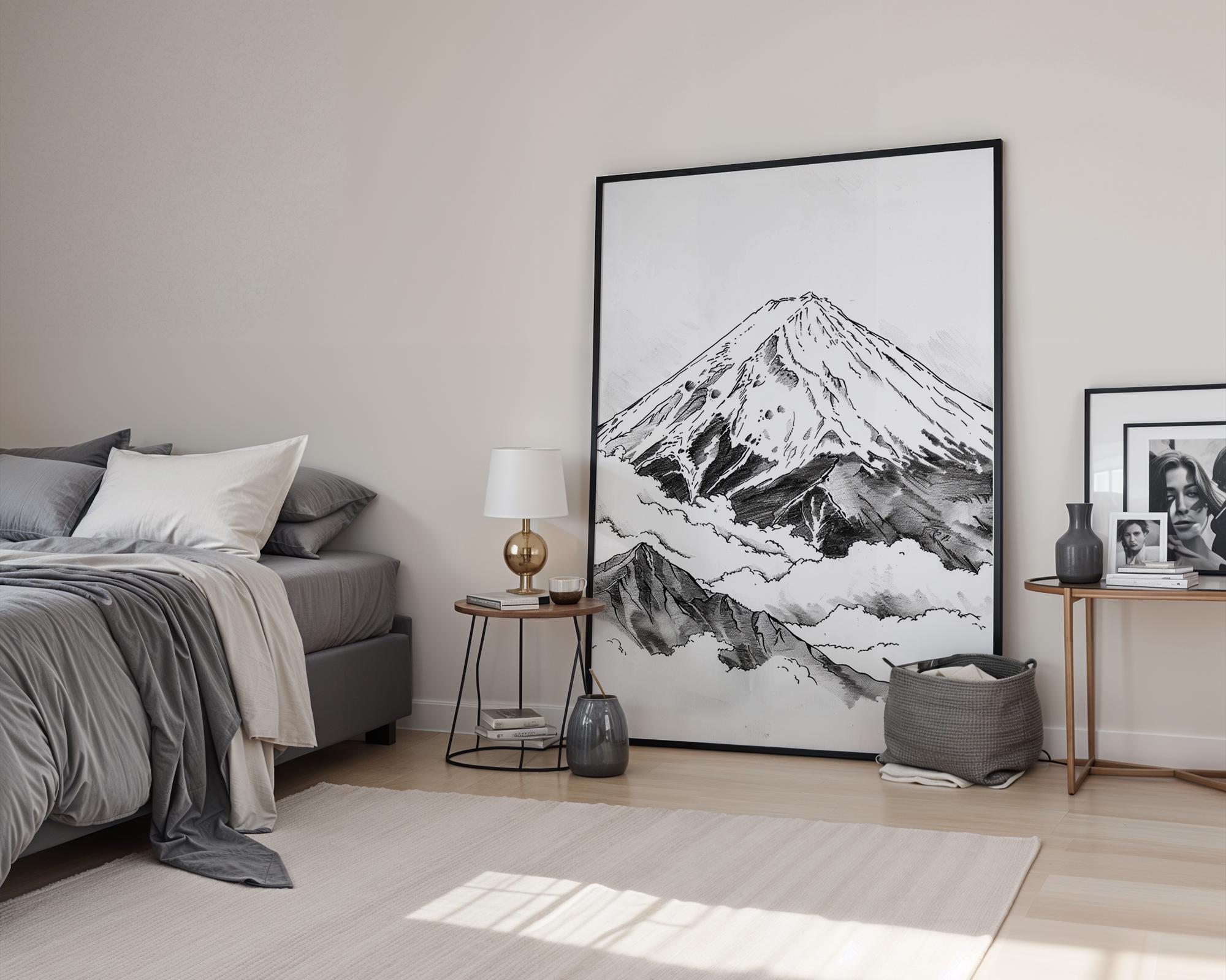 Torii Gate Wall Art | Mount Fuji Japan Print | Living Room Decor - Etsy