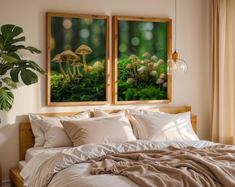 Set of Two Prints | Mushroom Wall Art | Forest Prints | Cottagecore Decor