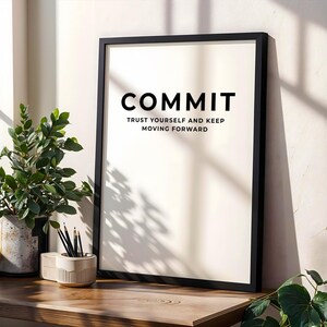 Póster tipográfico / Frase inspiradora / Arte mural sobre disciplina / Motivación imagen 2