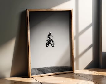 Motorsport | Motocross Sprung Wand Kunst Extrem Sport Mann Höhle Dekor