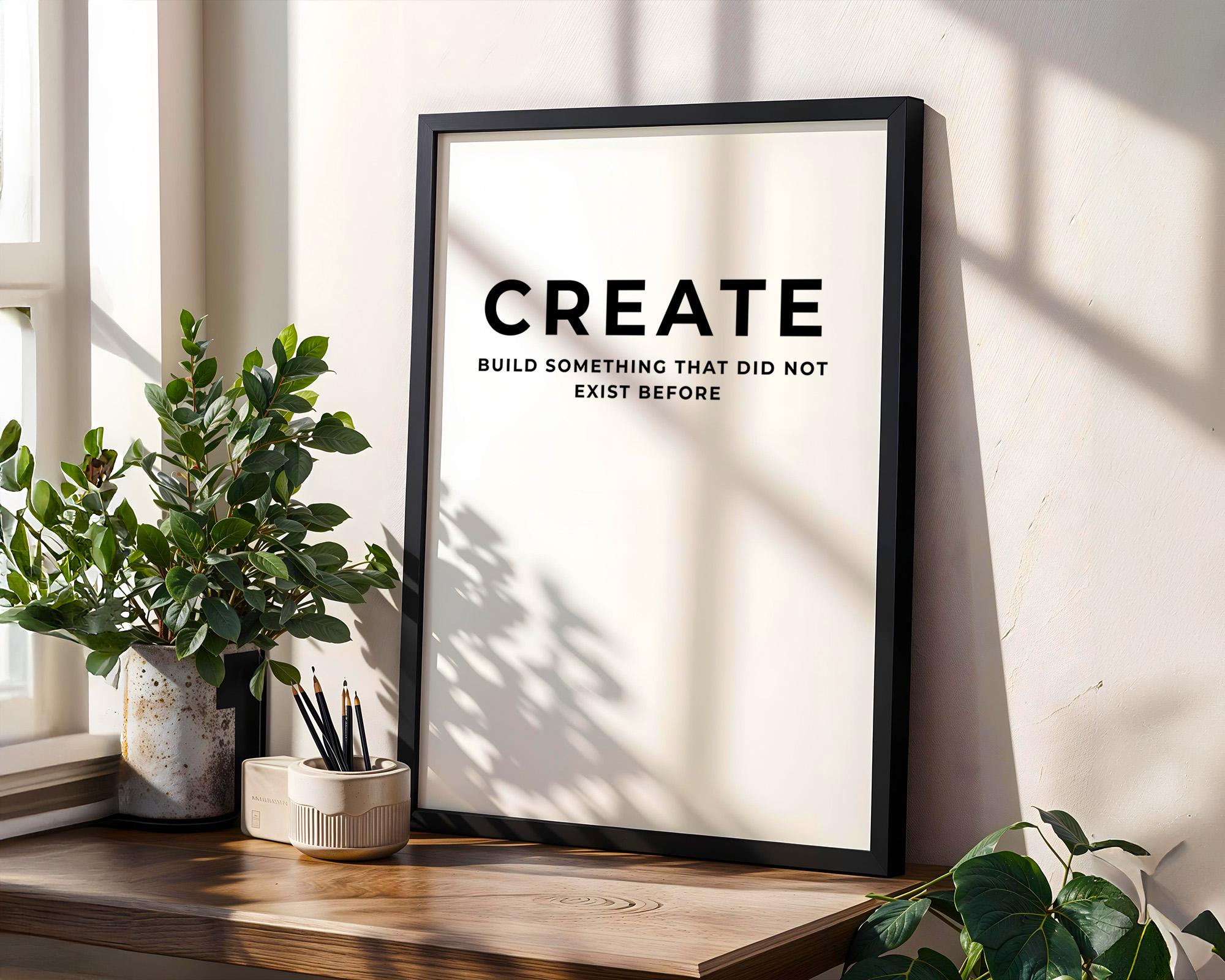 Typography Poster | Create Quote | Entrepreneur Wall Art | Startup ...