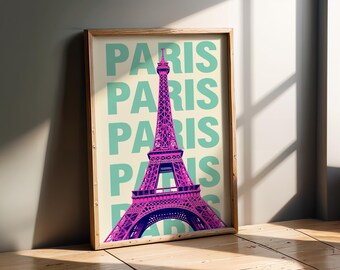 Urbaner Stil | Paris Reise Poster | Eiffelturm Wandkunst | Frankreich Stadt Print
