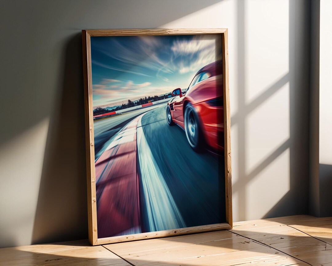 Motorsports | Red Sports Car Speeding |race Car Poster | Minimalist ...