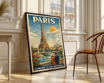 Paris Poster | Eiffelturm Poster | Reise Wand Kunst Vintage