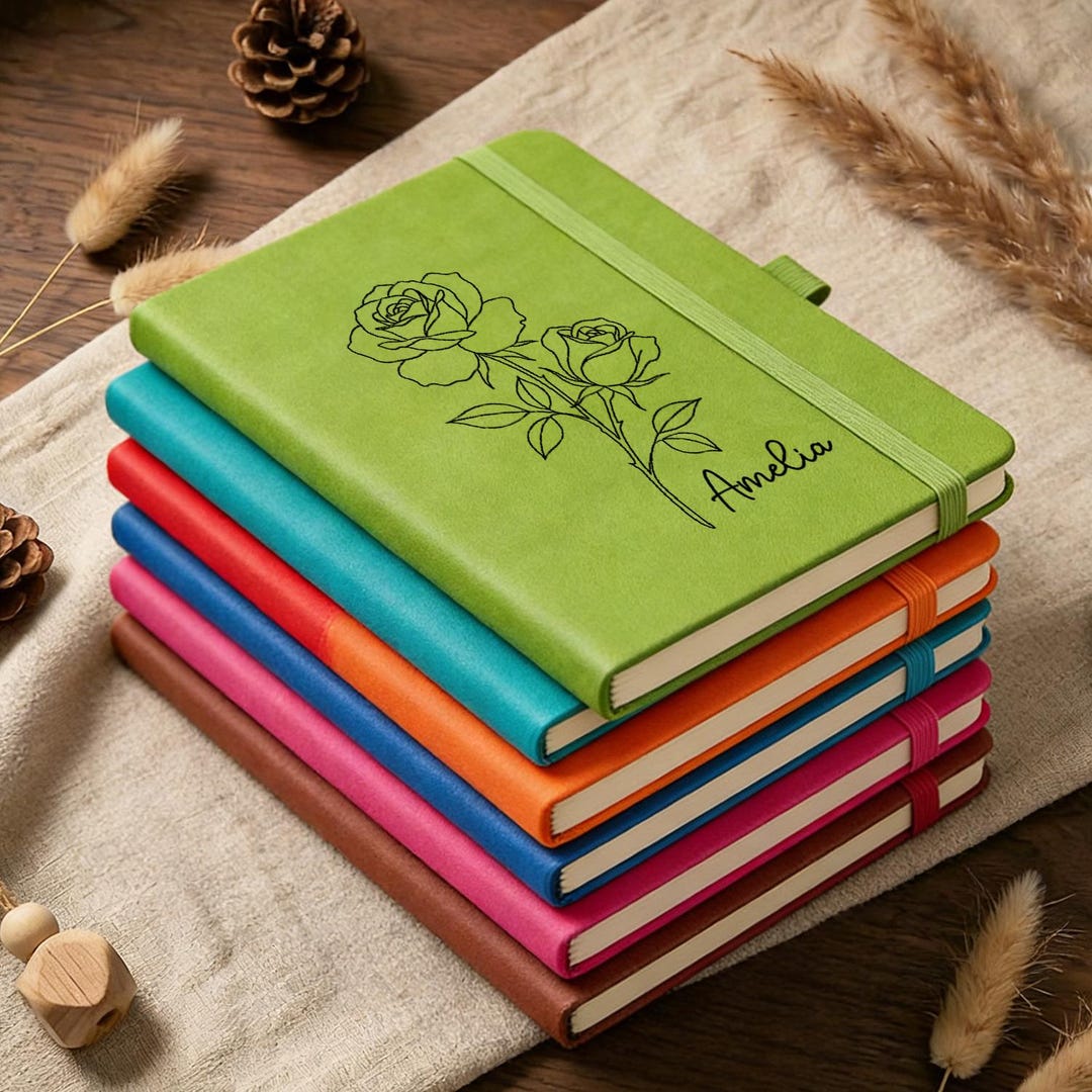 Personalized Journal With Name, Custom Engraved Vegan Leather Journal ...
