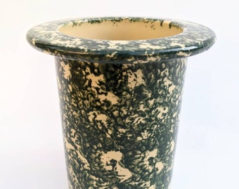 Green and Beige Ceramic Vase