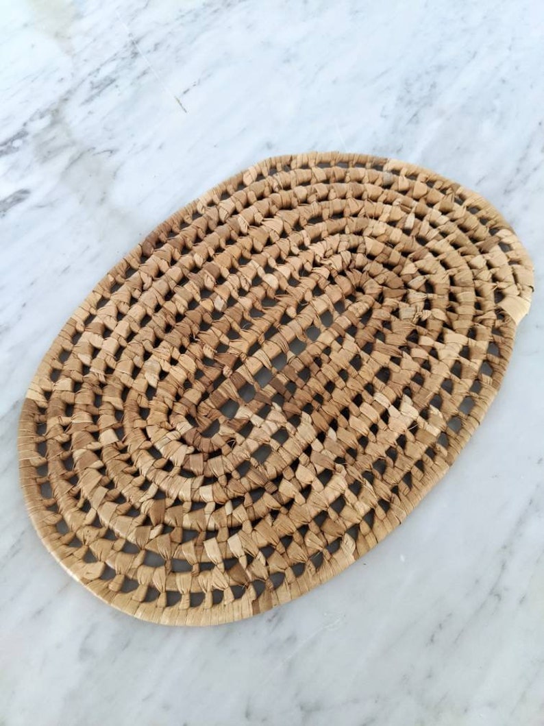 Oval Rattan Wicker Seagrass Placemat Etsy