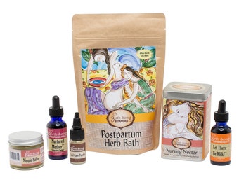 Best Selling Organic Herbal Postpartum Gift Set by Birth Song Botanicals- Makes a Great Baby Shower Gift for Pregnant and Breastfeeding Moms