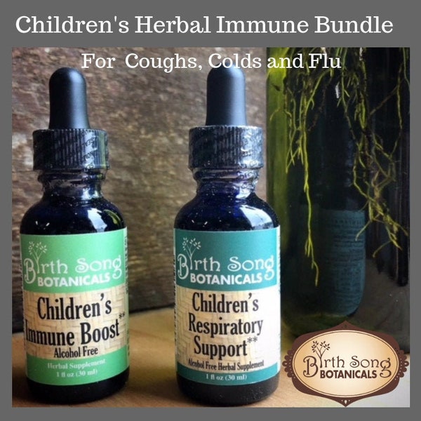 Children's Herbal Immune Bundle with Echinacea and Yarrow for the Lung Congestion and The Cold and Flu Season