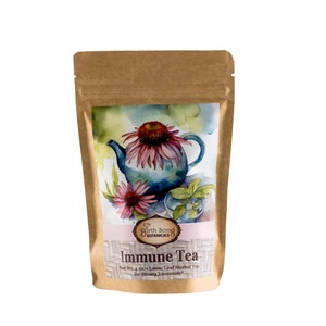 Herbal Immune Tea Blended with Echinacea and Elderberry to Boost Immunity