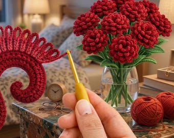 Crochet Flower Pattern, Ribbon Style, Beginner Friendly (PDF Pattern)