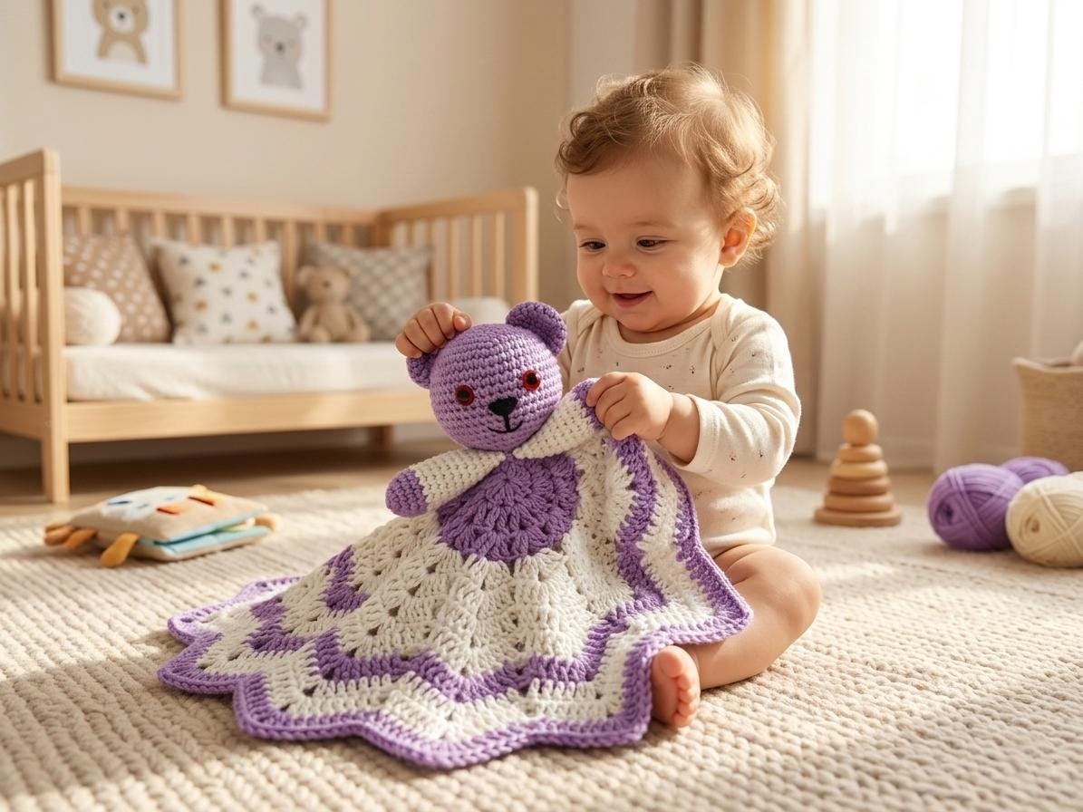 30 Teddy Bear Blanket Crochet Patterns for Cozy Baby Gifts, Loveys, and Keepsake Afghans 15 Teddy Bear Security Blanket Lovey