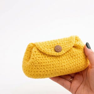 Patrón de bolsita de ganchillo para principiantes, minibolso en PDF, bolso con cierre de botón.