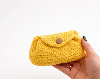 Patrón de bolsita de ganchillo para principiantes, minibolso en PDF, bolso con cierre de botón.