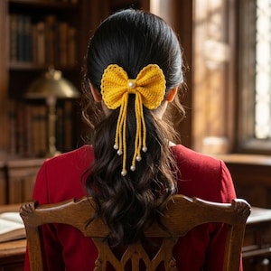 Häkelspitze Haarschleife Muster, Quaste Perlen Accessoire (Anfängerfreundliche PDF)