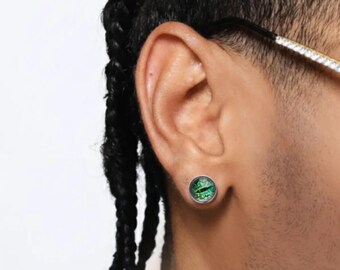 Brincos de Olho de Demônio, Brincos de Olho de Dragão, Joias Góticas com Olho, Brincos de Olho em Aço Inoxidável, Brincos Cyberpunk, Joias Alternativas Unissex