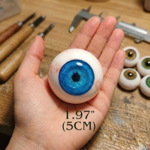 Gran globo ocular falso azul realista, accesorio para ojo sin cadena, truco de magia, decoración de Halloween, terror, juguete de broma para cosplay