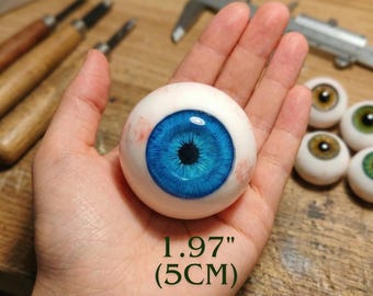 Olho falso grande azul, realista, adereço para truque de mágica, palco, Halloween, terror, decoração, cosplay, brinquedo de pegadinha.